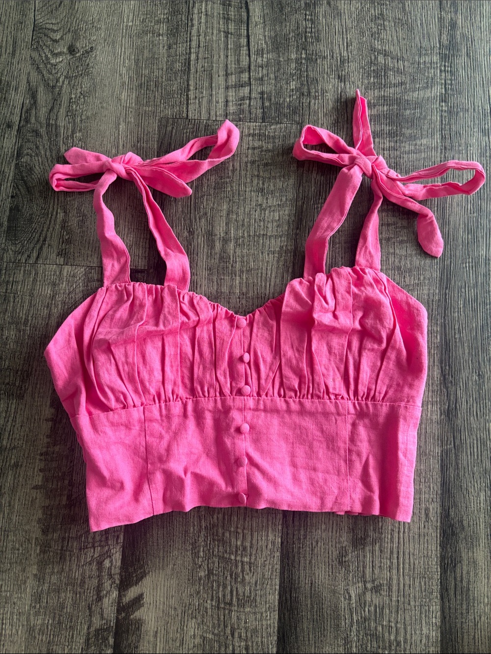 Tie-Strap Pink Crop Top